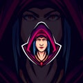 The Violet Hooded Lady Witch Vector Mascot